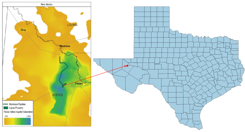 Issue Brief Exhibit_Location of Layne Christensen Pecos Frac Water Asset